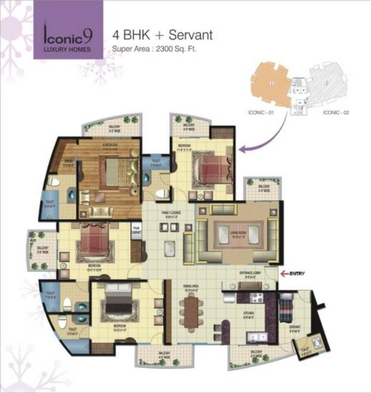Floor Plan, sector 1 vaishali 4 Bedroom 2389 Sq.Ft. Apartment In Sector 1 Vaishali Ghaziabad 7958850
