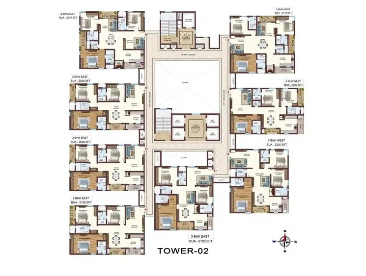 Floor Plan, vasavi-atlantis 2 Bedroom 1310 Sq.Ft. Apartment In Narsingi Hyderabad 7960281