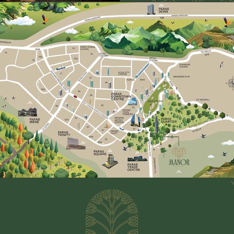 Map Location, paras-manor 4 Bedroom 4750 Sq.Ft. Apartment In Gwal Pahari Gurgaon 7961482