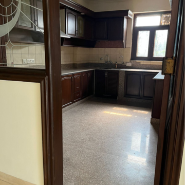 Kitchen in 3 BHK Builder Floor at New Friends Colony – for Rent