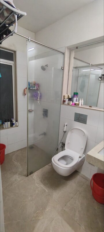 Bathroom in 1 BHK Apartment at Godrej The Trees, Vikhroli East – for Rent