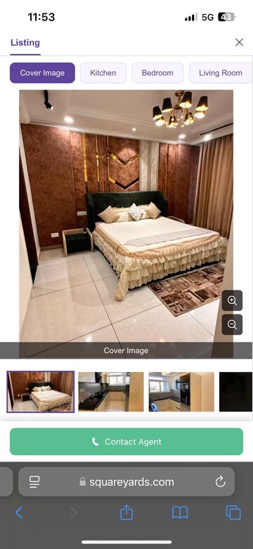 Bedroom in 3 BHK Apartment at Godrej Riverine, Sector 44 – for Sale