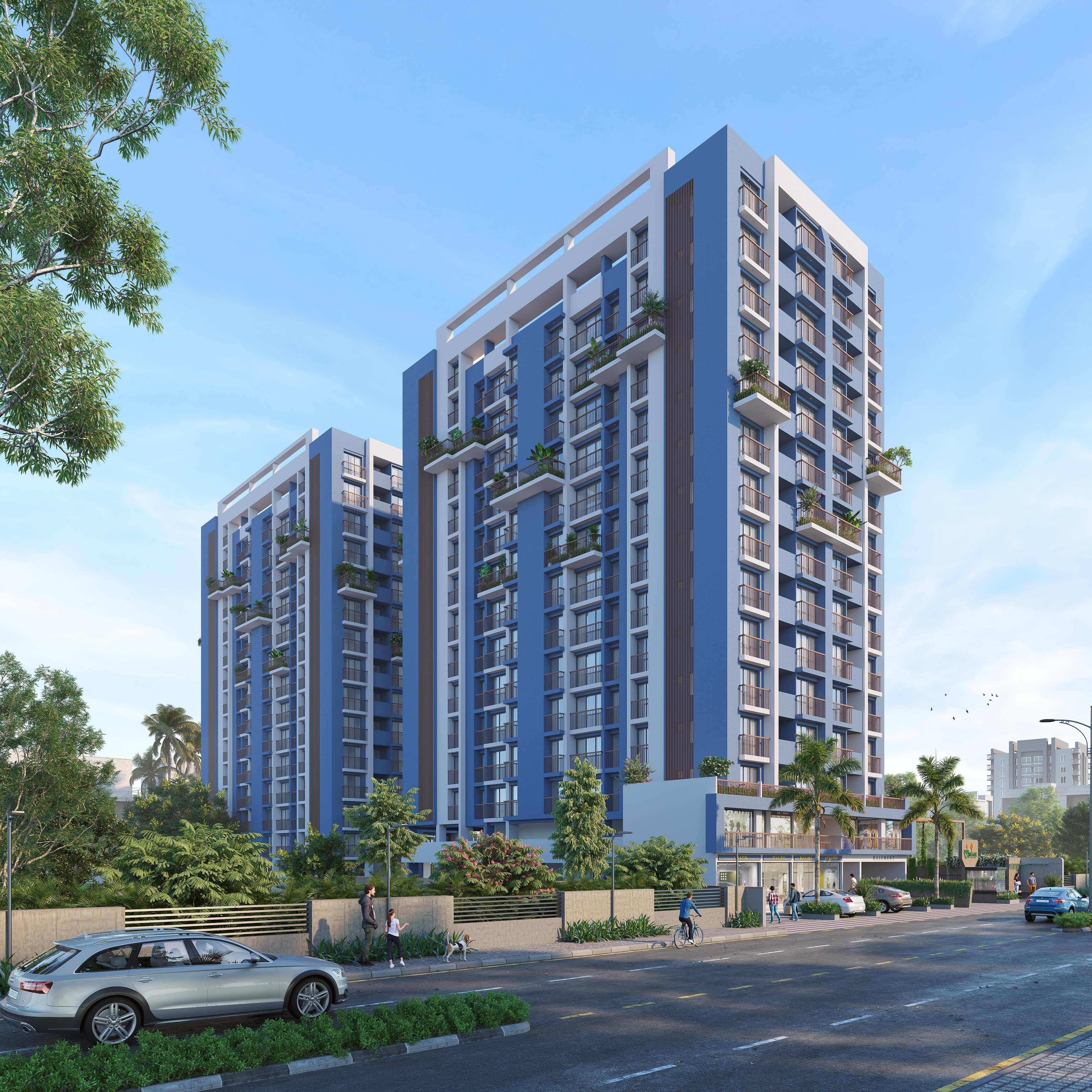 2 BHK + Servant Room,Study Room Apartment For Sale in Bhimrad