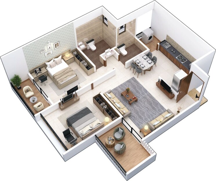 Floor Plan, guddwill-elate 2 Bedroom 798 Sq.Ft. Apartment In Undri Pune 7965888