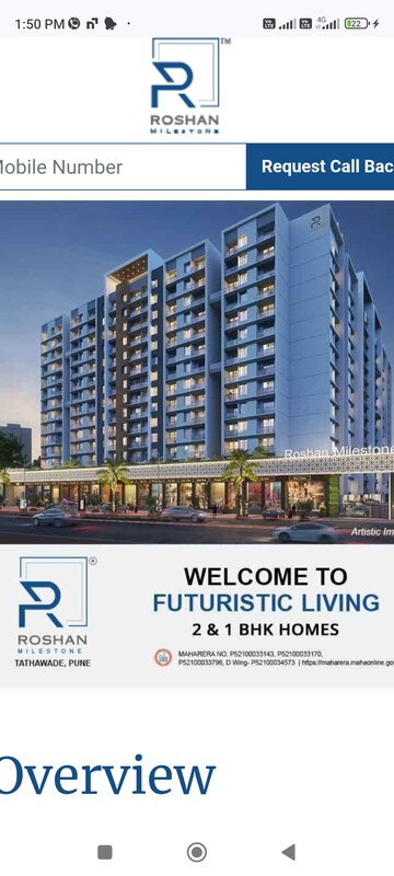 2 BHK Apartment – Exterior View View at Roshan Milestone, Tathawade - for Sale