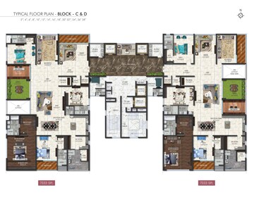 Floor Plan in 4 BHK Apartment at Sri Fortune Sonthalia Sky Villas, Kokapet – for Rent
