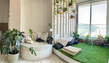 Living Room in 3 BHK Apartment at Courtyard by Narang Realty and The Wadhwa Group, Pokhran Road No 2 – for Sale