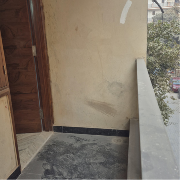 Balcony in 2 BHK Builder Floor at Palm Residency Chhatarpur, Rajpur Khurd Extension – for Rent