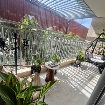 Balcony in 3 BHK Apartment at One Hiranandani Park, Brahmand – for Rent