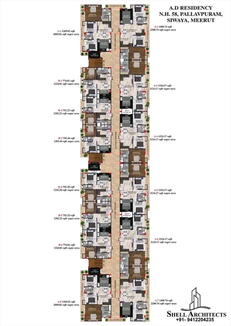 Master Plan, modipuram 3 Bedroom 1350 Sq.Ft. Apartment In Modipuram Meerut 7968382