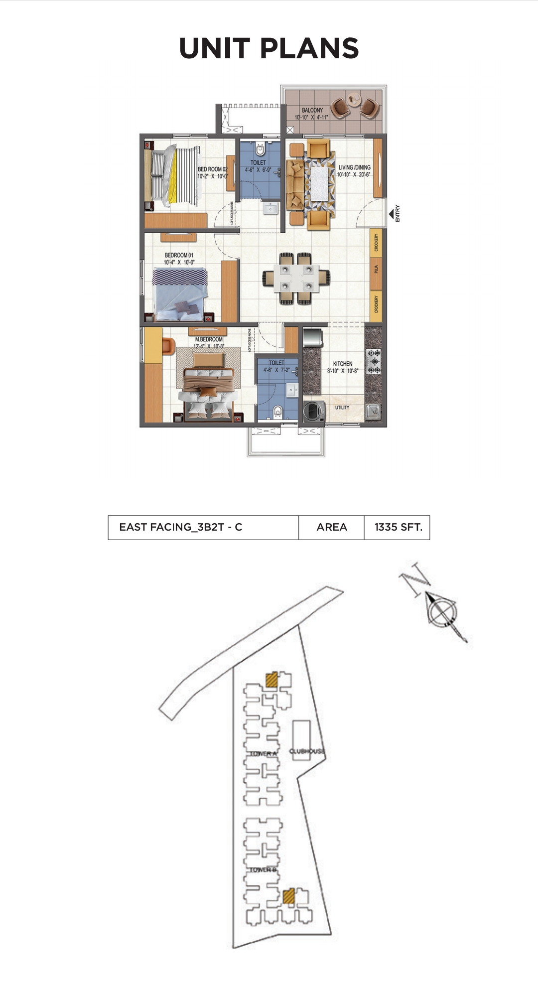 3 BHK + Pooja Room 1649 Sq.Ft. Apartment in Urbanrise Opulence