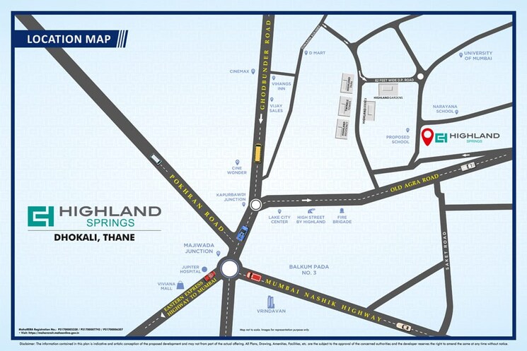 Map Location, siddhi-highland-springs 1 Bedroom 465 Sq.Ft. Apartment In Dhokali Thane 7968631