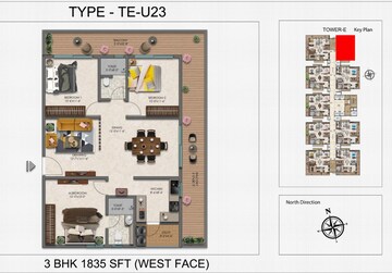 Master Bedroom in 3 BHK Apartment at Narsingi – for Sale