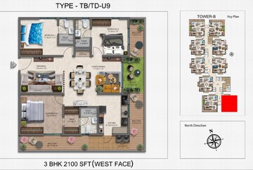 Floor Plan in 3 BHK Apartment at Narsingi – for Sale