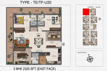 Floor Plan in 3 BHK Apartment at Narsingi – for Sale