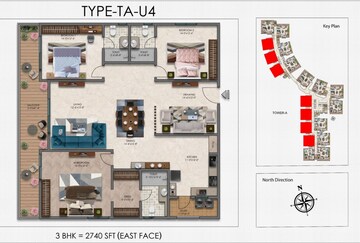 Floor Plan in 3 BHK Apartment at Narsingi – for Sale