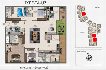 Floor Plan in 4 BHK Apartment at Narsingi – for Sale