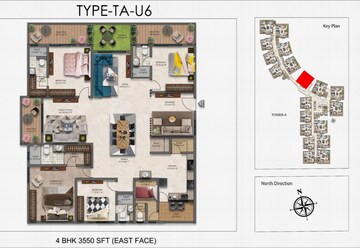 Floor Plan in 4 BHK Apartment at Narsingi – for Sale