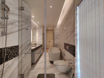 Bathroom in 3 BHK Apartment at Bhartiya Leela Residences, Thanisandra Main Road – for Rent