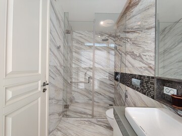 Bathroom in 3 BHK Apartment at Bhartiya Leela Residences, Thanisandra Main Road – for Rent