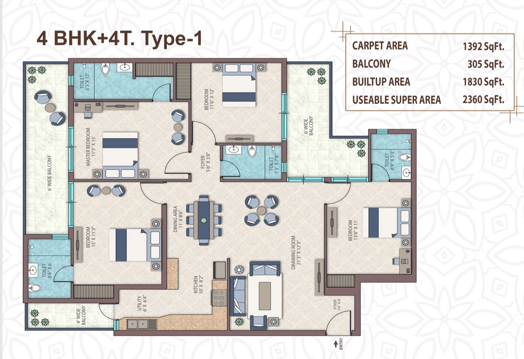 4 BHK Apartment For Sale in Emerald Heights 