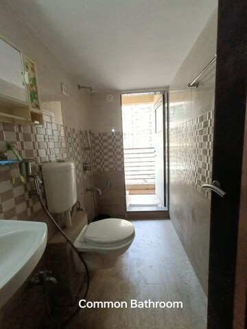 Bathroom in 1.5 BHK Apartment at Kishor Sukur Enclave A, Ghodbunder Road – for Rent