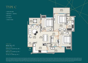 Floor Plan in 4 BHK Apartment at ABA Ivy County, Sector 75 – for Sale