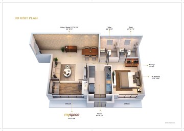 Floor Plan in 1.5 BHK Apartment at Taloja – for Sale