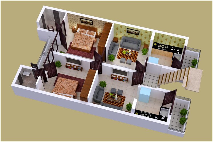Floor Plan, patiala road 2 Bedroom 880 Sq.Ft. Apartment In Patiala Road Zirakpur 7974859