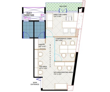 Floor Plan in  Office Space at Shyamal – for Rent