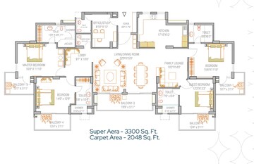 Floor Plan in 5 BHK Apartment at RPS Auria, Sector 88 – for Sale