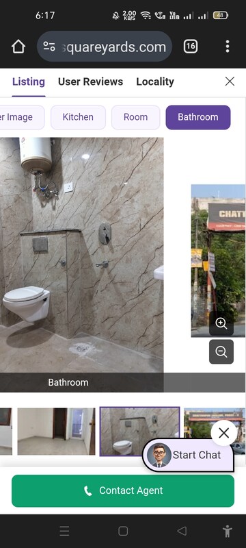 Bathroom in 3 BHK Builder Floor at Yojna Vihar – for Rent
