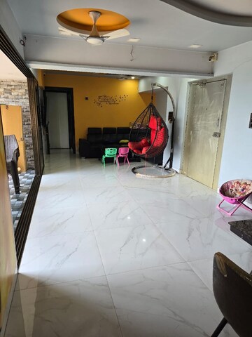 Living Room in 3 BHK Apartment at Hill View CHS Haware City, Haware City – for Sale