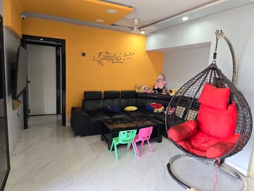Living Room in 3 BHK Apartment at Hill View CHS Haware City, Haware City – for Sale