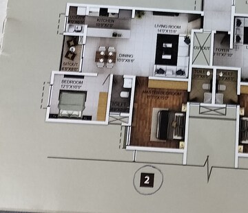 Floor Plan in 2 BHK Apartment at Puravankara Purva Zenium, Hosahalli – for Sale