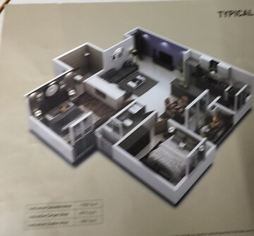 Floor Plan in 2 BHK Apartment at Puravankara Purva Zenium, Hosahalli – for Sale