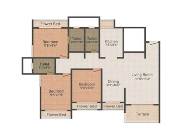 Floor Plan in 3 BHK Apartment at Chikan Ghar – for Sale