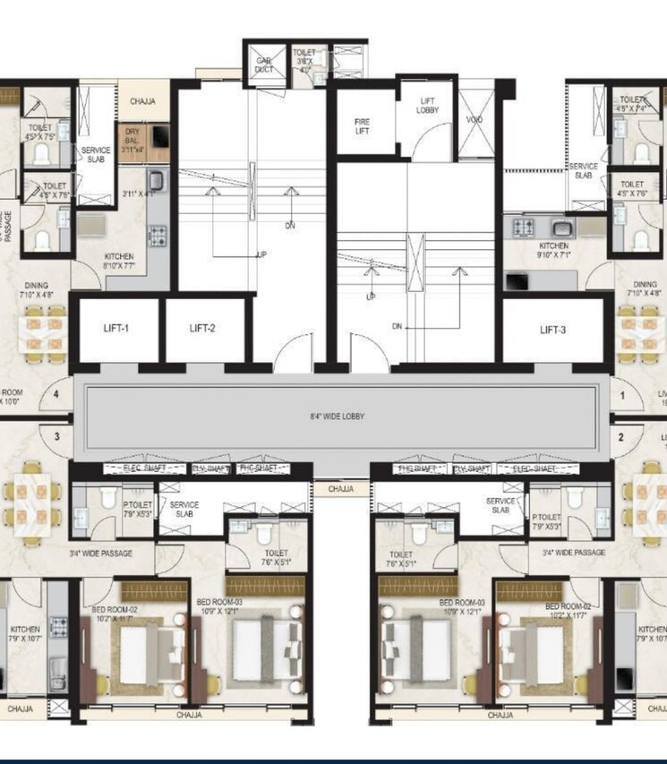 Floor Plan, ashray-jaswanti-jewel 2 Bedroom 850 Sq.Ft. Apartment In Kandivali West Mumbai 7980122