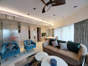 Living Room in 3 BHK Apartment at Lodha World View, Worli – for Rent