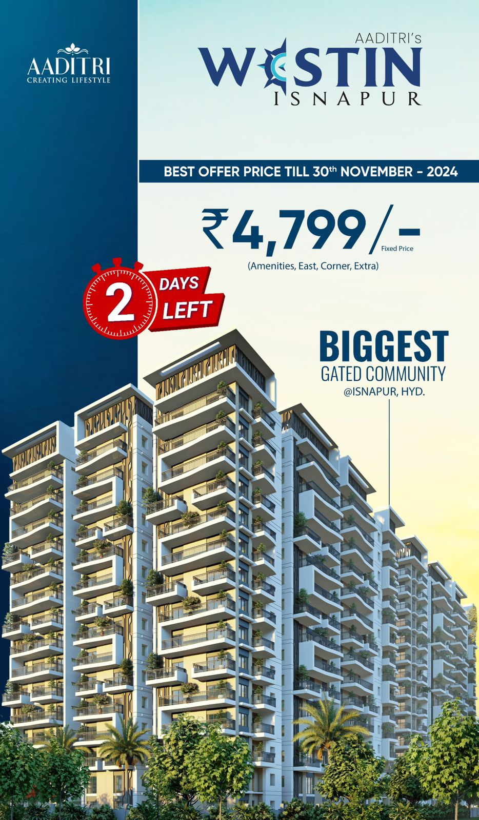 3 BHK + Pooja Room,Servant Room,Study Room,Extra Room Apartment For Sale in Aaditris Empire Apartments