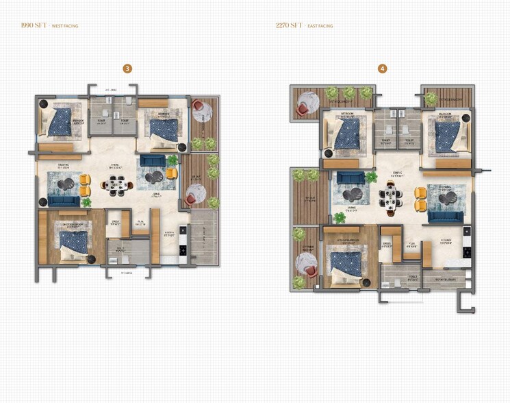 Floor Plan, aura-vidha 3 Bedroom 2270 Sq.Ft. Apartment In Kondapur Hyderabad 7984437