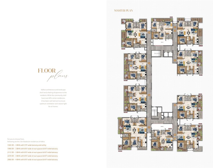 Master Plan, aura-vidha 3 Bedroom 2270 Sq.Ft. Apartment In Kondapur Hyderabad 7984437