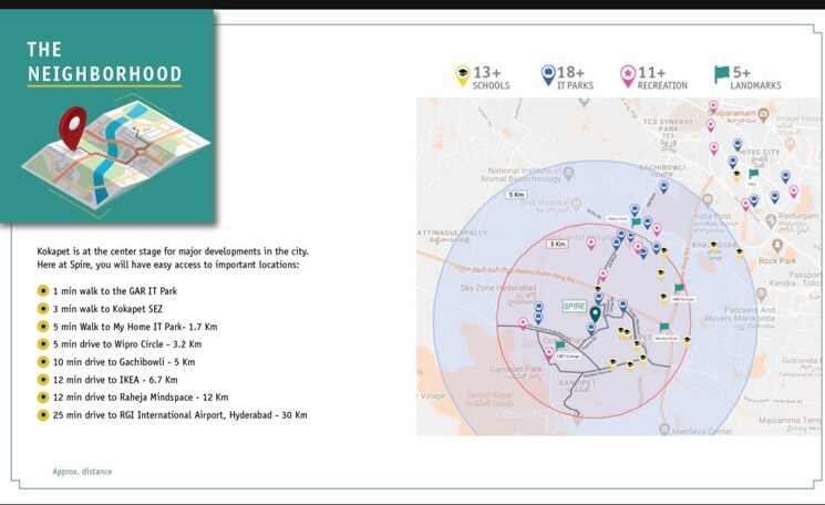 Map Location, asbl-spire 3 Bedroom 1905 Sq.Ft. Apartment In Kokapet Hyderabad 7986159