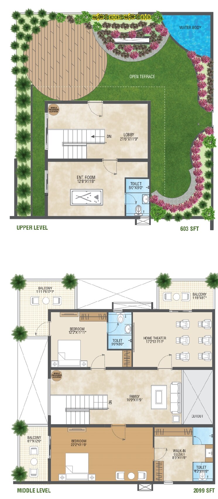 Floor Plan, pragathi-green-woods 2 Bedroom 1669 Sq.Ft. Apartment In Bowrampet Hyderabad 7990205