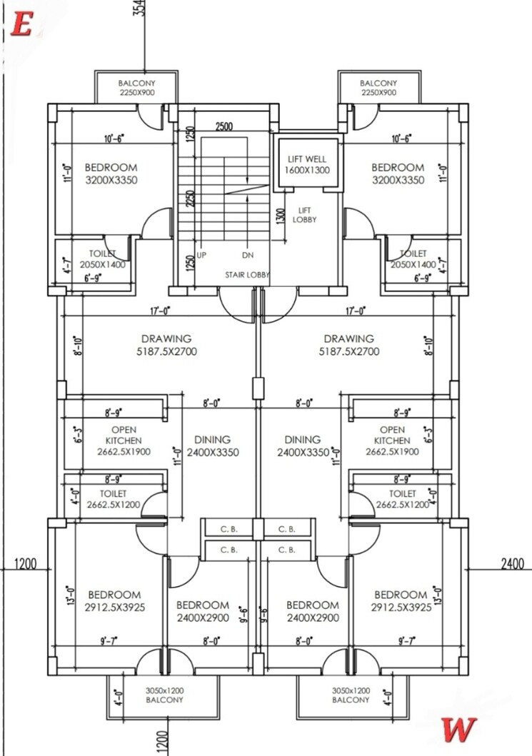 Floor Plan, new town action area iii 3 Bedroom 1250 Sq.Ft. Apartment In New Town Action AreA Iii Kolkata 7990232
