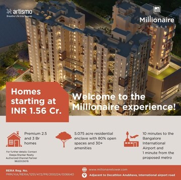Master Plan in 3 BHK Apartment at Puravankara Purva Highland, Kanakapura Road – for Rent
