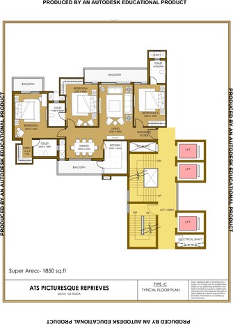 3 BHK Apartment For Resale in ATS Picturesque Reprieves Sector 152 Noida  7991660