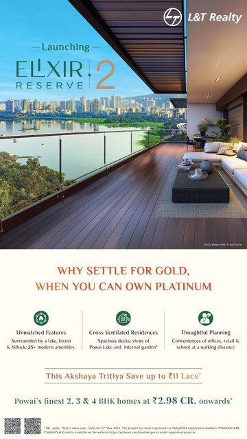 Swimming Pool in 3 BHK Apartment at LnT Elixir Reserve, Powai – for Sale