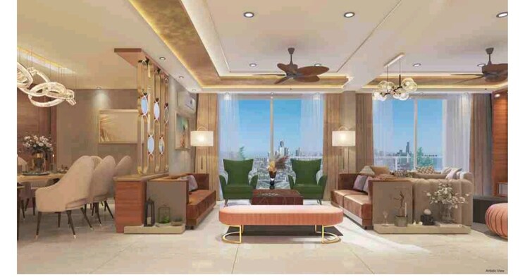Living Room, rps-auria 5 Bedroom 3250 Sq.Ft. Apartment In Sector 88 Faridabad 7994794