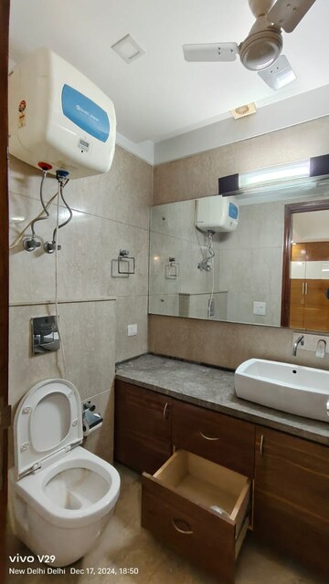 Bathroom in 3 BHK Builder Floor at Defence Colony – for Rent